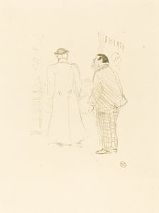 The First Vendor of Jourdan and Brown (Le premier vendeur de Jourdan et Brown), 1897. Creator: Henri de Toulouse-Lautrec