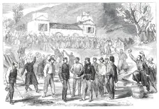 The first visit of Victor Emmanuel to the camp of the national army at St. Angelo..., 1860. Creator: Unknown
