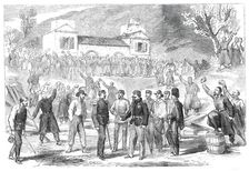 The first visit of Victor Emmanuel to the camp of the national army at St. Angelo..., 1860. Creator: Unknown