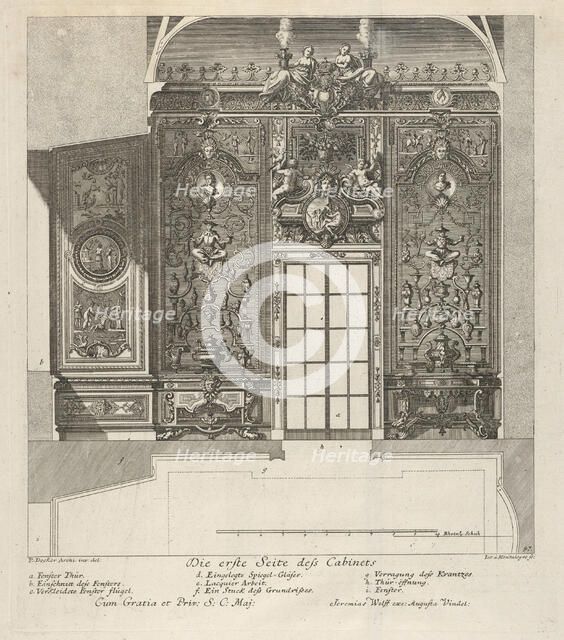 The First Wall of the Porcelain Room, from: 'Fürstlicher Baumeister Oder: Architectura civ..., 1711. Creator: Paul Decker the Elder.