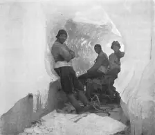 The First Western Party in a Natural Ice-Tunnel c1911, (1913). Artist: T Griffith Taylor