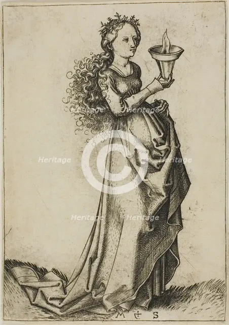 The First Wise Virgin, n.d. Creator: Martin Schongauer.
