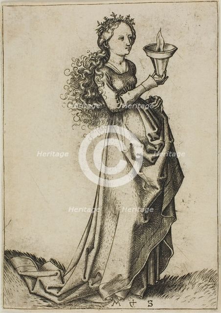 The First Wise Virgin, n.d. Creator: Martin Schongauer.