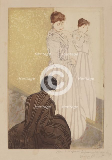 The Fitting, 1890-1891. Creator: Mary Cassatt.