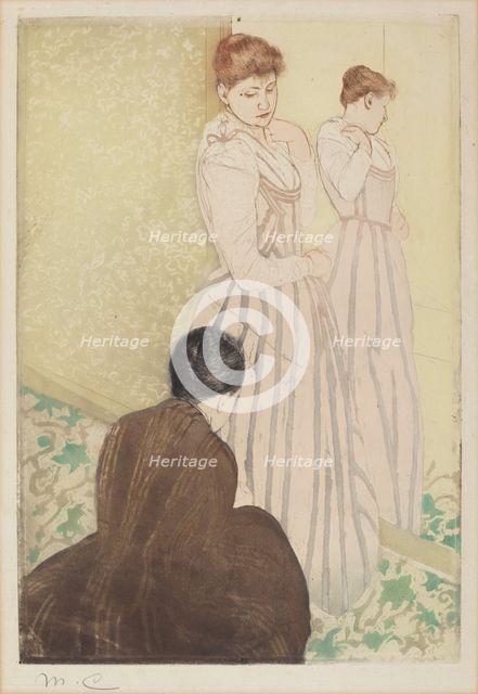 The Fitting, 1890-1891. Creator: Mary Cassatt.