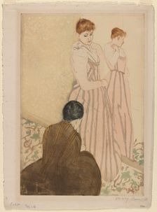 The Fitting, 1890-1891. Creator: Mary Cassatt (American, 1844-1926)