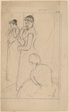 The Fitting [recto], 1890-1891. Creator: Mary Cassatt