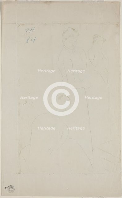 The Fitting [verso], 1890/1891. Creator: Mary Cassatt.