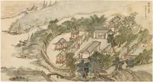 The Five Deer Hermitage early 17th century. Artist: Li Shida