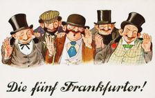 The Five Frankfurters. Anti-Semitic Postcard, c. 1911