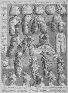 The five orders of perriwigs 1761. Artist: William Hogarth