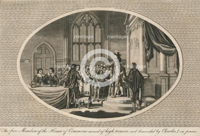 The five members of the House of Commons accused of high treason, 1642 (1793). Artist: Unknown.