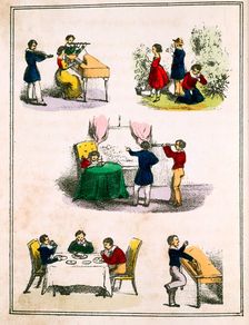The Five Senses: smell, hearing, sight, touch and taste, c1850