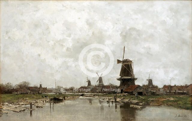 The Five Windmills, 1878. Artist: Maris, Jacob (1837-1899)