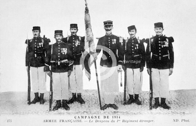 The flag of the 1st Regiment of the French Foreign Legion, 1914. Artist: Unknown