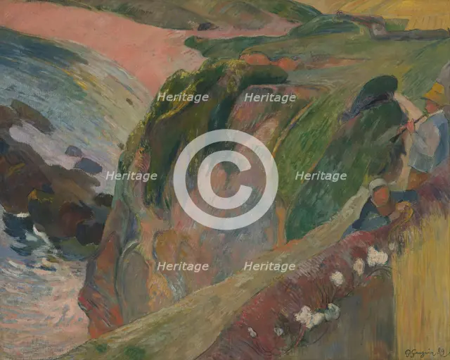 The Flageolet Player on the Cliff, 1889. Artist: Gauguin, Paul Eugéne Henri (1848-1903)