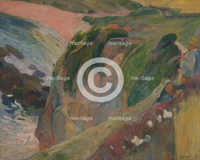 The Flageolet Player on the Cliff, 1889. Artist: Gauguin, Paul Eugéne Henri (1848-1903)
