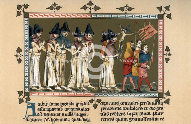 The Flagellants at Doornik in 1349, (1903). Artist: Unknown