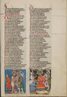 The Flagellation; The Crowning with Thorns; Weltchronik, about 1400-1410. Creator: Unknown