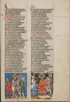 The Flagellation; The Crowning with Thorns; Weltchronik, about 1400-1410. Creator: Unknown