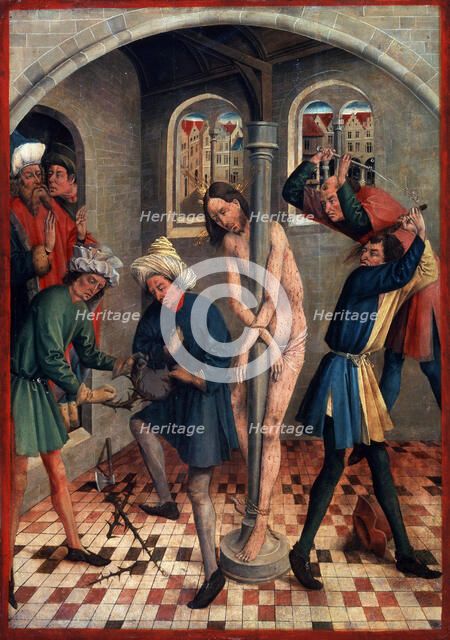 'The Flagellation of Christ', before 1457.  Artist: Johann Koerbecke