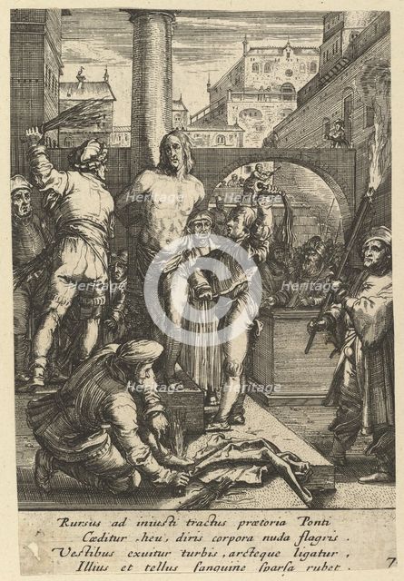 The Flagellation of Christ, from The Passion of Christ, mid 17th century. Creator: Nicolas Cochin.