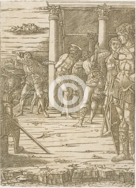 The Flagellation of Christ, with the Landscape Background, 1475/80. Creator: School of Andrea Mantegna.
