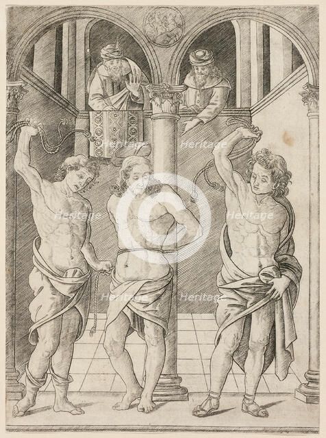 The Flagellation, plate 7 from the Life of the Virgin and Christ, c.1470. Creator: Francesco Rosselli.