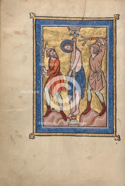 The Flagellation; Psalter, mid-1200s. Creator: Unknown.