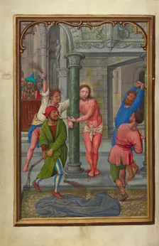 The Flagellation; Prayer Book of Cardinal Albrecht of Brandenburg, about 1525-1530. Creator: Simon Bening