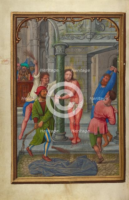 The Flagellation; Prayer Book of Cardinal Albrecht of Brandenburg, about 1525-1530. Creator: Simon Bening.