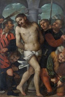 The Flagellation; (reverse) The Madonna of Mercy, ca. 1540. Creator: Romanino