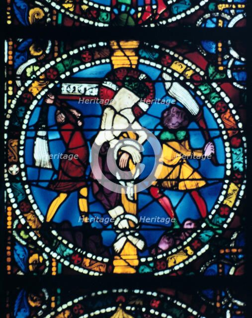 The Flagellation, stained glass, Chartres Cathedral, France, 1194-1260. Artist: Unknown