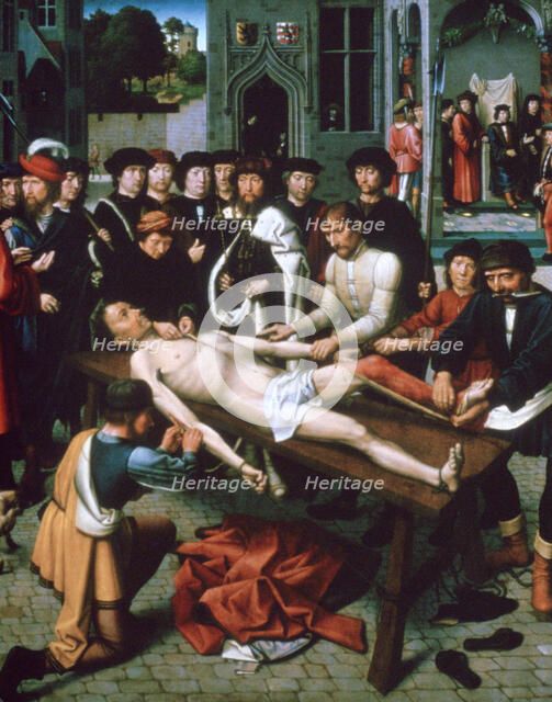 'The Flaying of Sisamnes', (detail), 1498. Artist: Gerard David