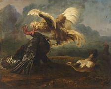 The Flemish Cock and the Turkish Cock, c.1650. Creator: Anon