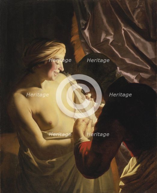 The Flea Hunt, c. 1620. Artist: Honthorst, Gerrit, van (1590-1656)