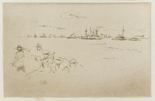 The Fleet: Monitors, 1887. Creator: James Abbott McNeill Whistler