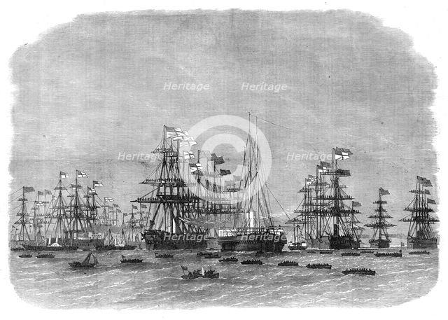 The fleet of ironclads at Portland Harbour, 1872. Creator: Unknown.
