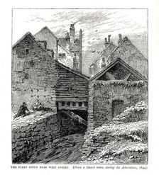 The Fleet Ditch near West Street, during alterations, 1844