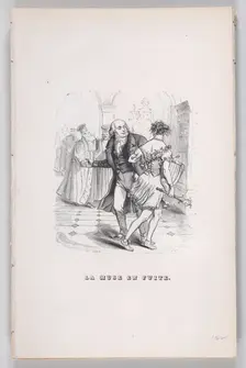 The Fleeing Muse from The Complete Works of Béranger, 1836. Creator: Jean Ignace Isidore Gerard