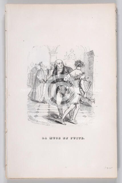 The Fleeing Muse from The Complete Works of Béranger, 1836. Creator: Jean Ignace Isidore Gerard.