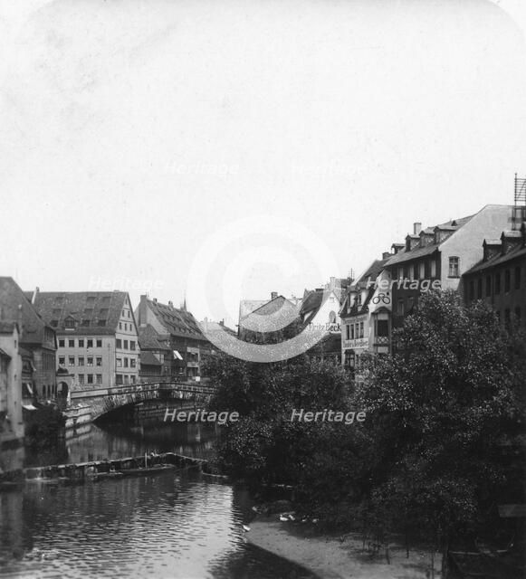 The Fleischbrucke (Meat Bridge), Nuremberg, Germany, c1900s.Artist: Wurthle & Sons