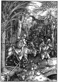 The Flight into Egypt 1502-1505, (1936). Artist: Albrecht Dürer