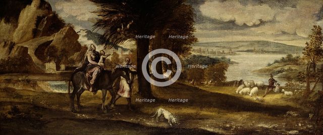 The Flight into Egypt, 1540/50. Creator: Andrea Schiavone.