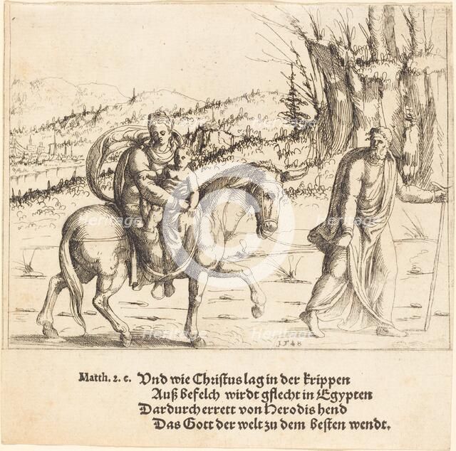 The Flight into Egypt, 1548. Creator: Augustin Hirschvogel.