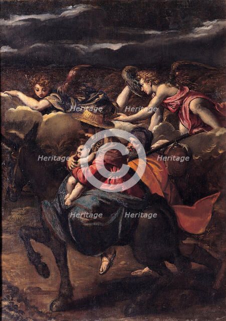 The Flight into Egypt, 1585. Artist: Scarsellino (Scarsella), Ippolito (1551-1620)