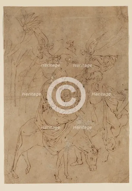 The Flight into Egypt, 15th century. Creator: Unknown German; After Martin Schongauer German, 1450-1491.