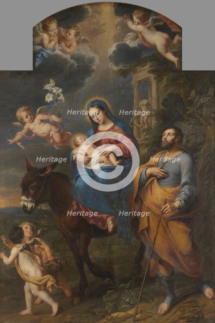 The Flight into Egypt, 1652. Creator: Marc Antonio Garibaldo.