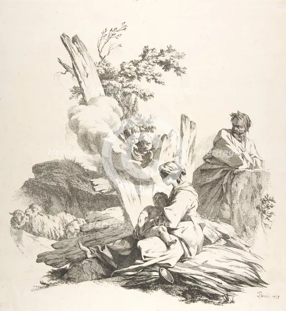 The Flight Into Egypt, 1758. Creator: Jean-Baptiste-Marie Pierre.
