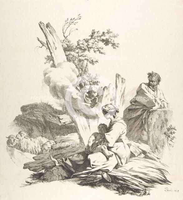 The Flight Into Egypt, 1758. Creator: Jean-Baptiste-Marie Pierre.